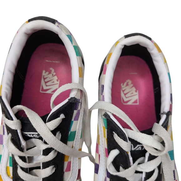 VANS Old Skool Rainbow Checkerboard Sneakers Women's Sz 5 - Picture 10 of 11